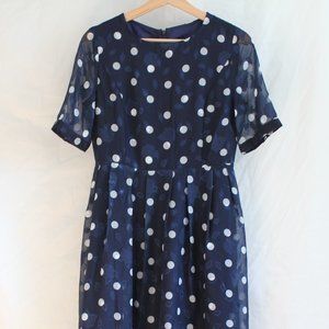 NWOT Rosy polka dot midi-dress